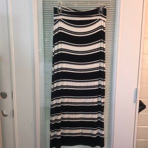 striped black maxi skirt